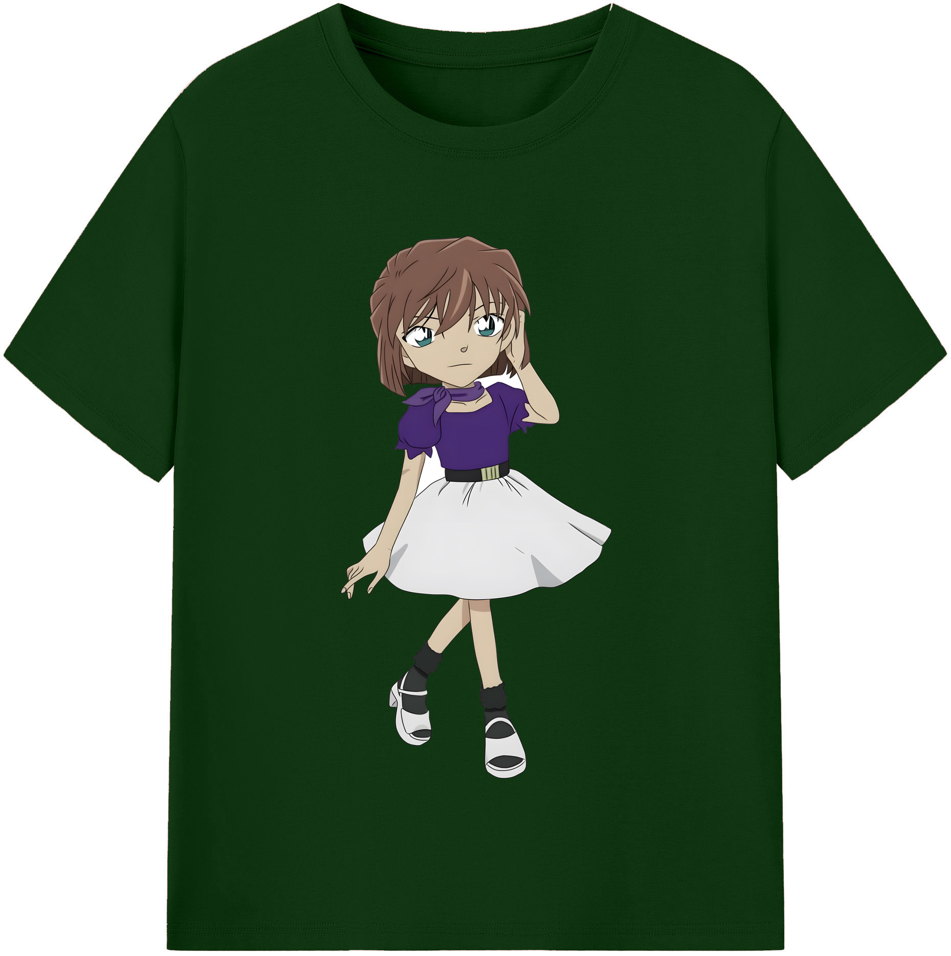 （画像用） 名探偵コナン 灰原 哀 はいばら あい Detective Conan Anita Hailey、Vi Graythorn Haibara Ai 綿100％半袖Tシャツ（フロントプリント）